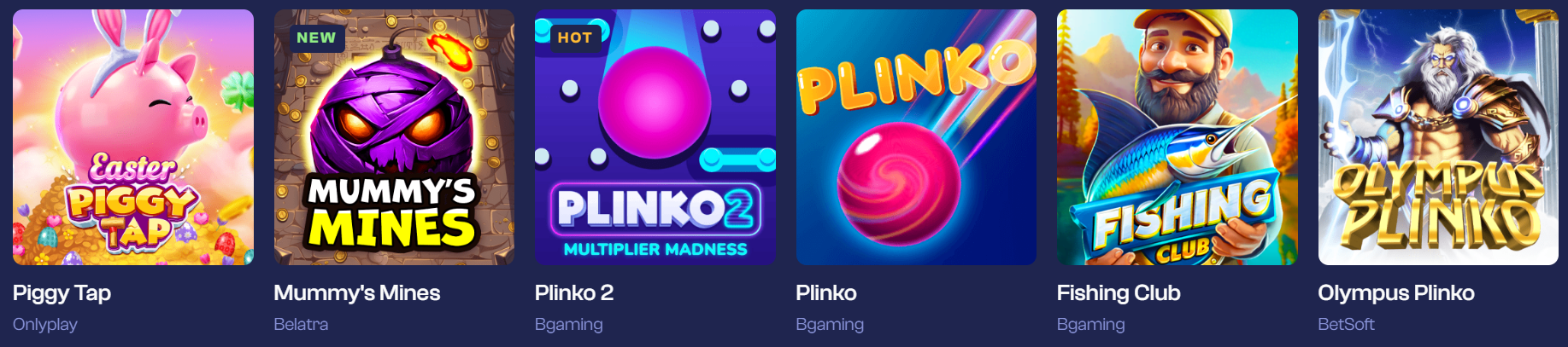 Instant Games in God of Wins Casino 