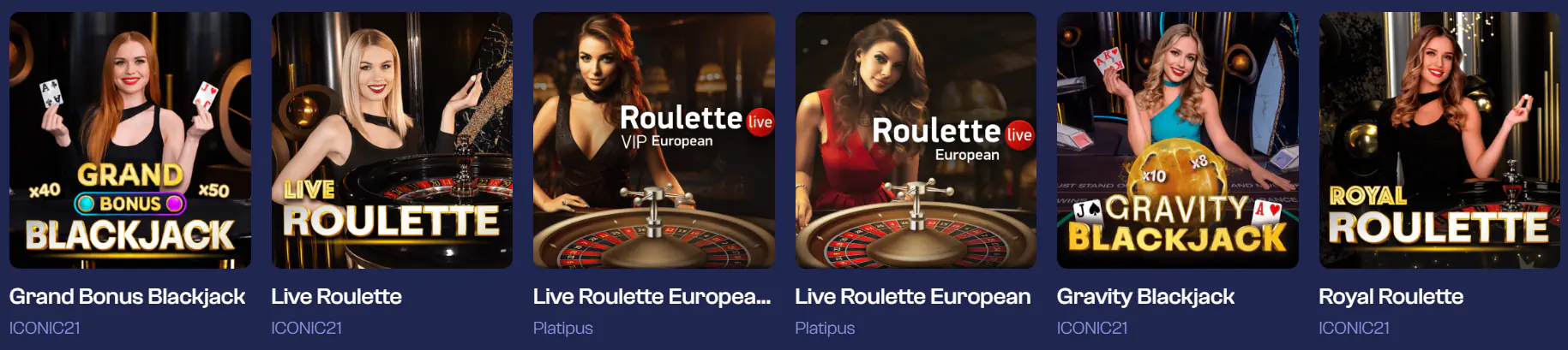 Live Dealer Games  in God of Wins Casino 